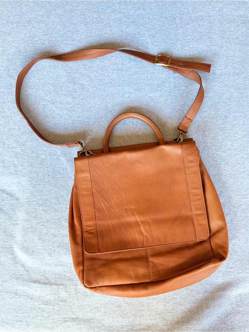 Vintage Boulder Ridge Brown Leather Messenger Bag 90s Crossbody